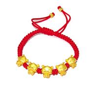 NUEAYMS Lucky Red Rope Gold Plated Tiger Pendant Hand Knotted Adjustable Charm for Men and Women Red String Protection for Babies Women Men Couples