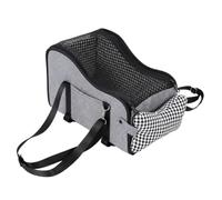 NUEAYMS Pet Travel Bed with Integrated Harness Tether and Straps | Oxford Fabric Exterior, Padded Front Pillow, Black Mesh Upper Panel, Defined Seating Area for Vehicle Travel