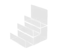 NUEAYMS Sloped Acrylic Wallet Holder Shelf Clear Display Stand for Countertop Cabinet Organization Multi Tiered Acrylic Holder