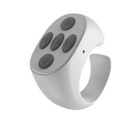 Nueihbring Fingertip Wireless Bluetooth Remote Control, Scrolling Rings Rechargeable Camera Remote, Smart Remote Ring, Page Turner, Camera Shutter,Finger Scroller,Wireless Ring For Smartphone(White)