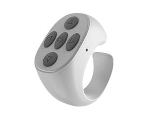 Nueihbring Fingertip Wireless Bluetooth Remote Control, Scrolling Rings Rechargeable Camera Remote, Smart Remote Ring, Page Turner, Camera Shutter,Finger Scroller,Wireless Ring For Smartphone(White)