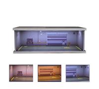 NUEIOVRW 1:43 Diorama Garage Model, Tri-Colour LED Lighting Model Cars Display, Brightness Adjustable Parking Lot Display Case, Diecast Model Car Storage, Building Model Garage (Underground Garage)
