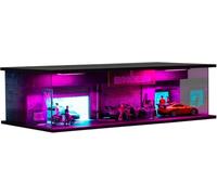 NUEIOVRW 1:64 Diorama Cyberpunk Garage Model, LED Lighting Punk Style Parking Scene Display Case, Workshop Scene for 1:64 Diecast Model Cars Display Showcase, Building Garage Diorama(Punk 02)