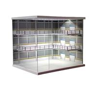 NUEIOVRW 1:64 Diorama Garage Model, LED Lighting 3-Story Parking Lot Scene Display Case, Diecast Model Cars Display Storage, Building Model Garage, Display Box