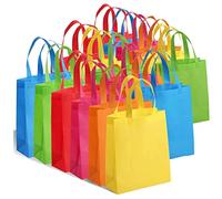 Nuelreva 30 Pcs Party Bags with Handles Non-Woven Gift Tote Toy Goody Sweet for Kids' Birthday, Halloween, Christmas, Thanks Giving Days, Wedding Supplies Rainbow 11.8 * 9.8 * 3.9 Inches