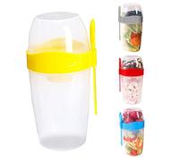 Nuelreva 4PCS Overnight Oats Jar 1070ml Reusable Yogurt Pots Overnight Oats Container with Spoon Double Layers for Kid Adult Fruit SaladOvernight Jar