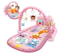 Nuelreva Baby Activity Center with Music & Light Safe & Easy Baby Gym Play Mat with Rattle Pendant Removable Play Mat with Adjustable Board for Newborns and Toddlers
