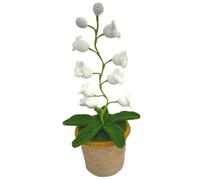 Nuelreva Lily of the Valley Lamp Crochet Flowers Potted Cute Night Light Cordless Warm Small Lamp for Home Office, No BatteryFlower