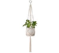 Nuelreva Macrame Plant Hanger 41 Inch cotton Rope Plant Hanger with Metal Ring Hanging Holder Rustic Pot for Indoor Outdoor Balcony Garden Home Decor NO Pot
