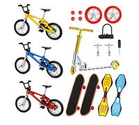 Nuelreva Mini Finger Toys Set Finger Skateboards Bikes Tiny Swing Board Fingertip Toy 18Pieces Mini Toys Set