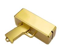 Nuelreva Super Money Toys Paper Playing Spary Money Toys Make it Rain Toy, Handheld Cash Gu Fake Bill Dispenser Shooter with 100 Pcs Play (Metallic Gold)