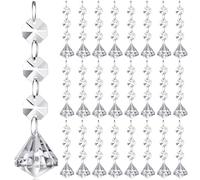 Nuenen 100 Pcs Hanging Crystals for Centerpieces Acrylic Chandelier Garland Beads Strands Prism Decorations Clear Teardrop Chandelier Crystals Pendant Wedding Home Garden Outdoor Ornaments(Diamond)