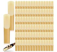 Nuenen 100 Pieces Alto Saxophone Reeds Size 2.5 Saxophone Reed Strength 2.5 Alto Sax Reeds for Alto Saxophone with Individual Protective Cover for Beginners Educators Students Instrument Accessories