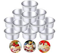 Nuenen 12 Pcs Round Cake Pans Aluminum Round Mold Smash Cake Baking Cheesecake Pans for Home Party Baking Supplies (4 Inch)