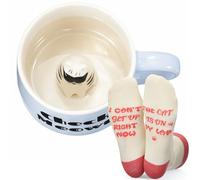 Nuenen 2 Pcs Cat Mug Gift Set with 3D Animal Inside & Cute Cat Socks, Novelty Ceramic Coffee Cup for Women, Friends, Birthday, Housewarming Gift