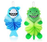 Nuenen 2 Pcs Kids Bath Loofahs, Shark, Monster