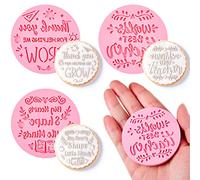 Nuenen 3 Pcs Thank You Teacher Cookie Stamp Best Teacher Fondant Stamp Embosser Thank You for Helping Me Grow Big Hearts Shape Little Minds World's Best Teaching Embosser for Icing Cupcake Biscuit