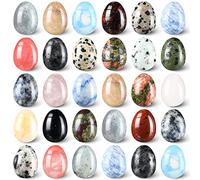 Nuenen 30 Pcs Crystal Egg Mineral Rock Stones Worry Stones,Classic