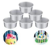 Nuenen 6 Pcs 6 Inch Round Cake Pans Aluminum Round Mold Smash Cake Baking Cheesecake Pans for Home Party Baking Supplies