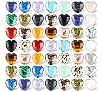 Nuenen 72 Pcs Natural Heart Shaped Healing Crystal Stone Bulk 0.8 Inch Polished Crystal Chakra Worry Gemstones Love Reiki Palm Pocket Carved Mini Decor for Witchcraft Meditation Valentines Gift Women