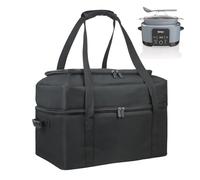 NUENSS-ROR Carrying Bag for Ninja MC1010/MC1001 Foodi PossibleCooker Slow Cooker 8.5QT, 2 Layer Insulated Slow Cooker Travel Carrier Bag, Thick Padded for Protection (Black)