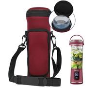 NUENSS-ROR Portable Blender Case with Lid for Ninja BC151 Blast, Insulated Sleeve with Adjustable Crossbody Strap and Pocket (Claret)