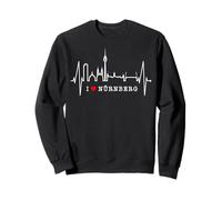 Nürnberg Skyline Heartbeat Germany Heart I Love Nuremberg Sweatshirt