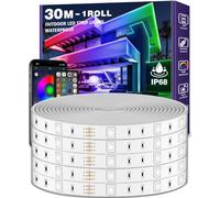 NUERPO 30m Outdoor LED Strip Lights Waterproof,Balcony Exterior Led Rope Lights for DeckMusic Sync RGB IP68 Outside Led Light Strips Waterproof with App and Remote