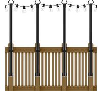 NUERPO 4 Pack String Light Poles,5Ft Metal Poles for Outdoor String Lights,Outdoor Light Poles with Post,Poles/Stand for Outside,Patio,Deck,Backyard,Garden Wedding,Party