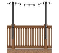 NUERPO Pack String Light Poles,5 Ft Metal Poles with Fork for Outdoor String Lights,Outdoor Light Poles with Fork,Poles/Post/Stand for Outside,Patio (2 Pack 5FT)