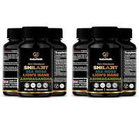 NuetonHealth Shilajit, Sea Moss, Lion's Mane, and Ashwagandha Capsules - Comprehensive All-in-One Wellness Supplement for Mind, Body, and Vitality - 60 Vegan Capsules (Pack of 2)