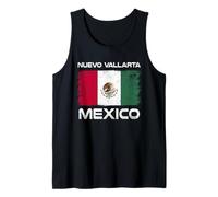 Nuevo Vallarta Mexico Flag Design Proud Mexican Flag Tank Top