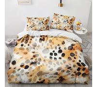 NUEYSP Double Duvet Cover Leopard print Duvet Cover with Zipper Closure Microfiber Soft Breathable Double Bedding Set + 2 Matching Pillowcases, for Adults Teenagers
