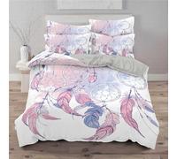 NUEYSP King Size Duvet Cover Sets Feathers Duvet Cover Sets with Zipper Closure Microfiber Breathable King Size Bedding Sets + 2 Matching Pillowcases, for Adults Teenagers