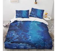 NUEYSP Single Duvet Cover Set Under The Sea Duvet Cover Set with Zipper Closure Microfiber Soft Breathable Single Bedding Sets + 2 Matching Pillowcases, for Adults Teenagers