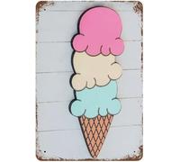 Nufar Summer Vintage Metal Sign ice Cream Cone Decor for Business Shop Rustic Modern Farmhouse for Farmhouse Beach Garden Cafe Kitchen Bathroom Funny Decor 5.5x8 Inch