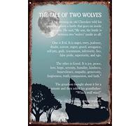 Nufar Tin Wall Art Inspirational Quote Decor, The Tale Of Two Wolves- Tin Prints Poster Wall Art For Living Room Home Office Decor, Great Gift For Home And Office Decor Under, Size 5.5x8 Inch