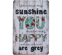 Nufar You are My Sunshine You Make Me Happy I Love You Vintage Tin Sign Metal Wall Art Iron Painting for Indoor Outdoor Home Decor Room Door Accessories Poster Gifts 5.5x8 Inch