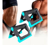 NuFit Nutrition Push-Up Stand - Black & Blue, High-grade Stainless Steel, Foldable, Anti-slip Feet, 100 pounds Weight Capacity