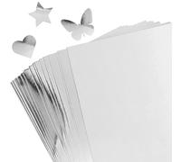 Nufiwra Metallic Silver Cardstock Paper, 30Pcs, 8.5”x11”, 250 GSM, Foil Board, Mirror Finish Surface