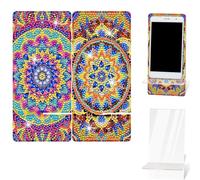 NUFTVI 2 Pack Diamond Painting Cell Phone Stand Kits Mandala, DIY Full Crystal Diamond Art Phone Holder and Mirror, Diamond Art Kits for Beginner Adult