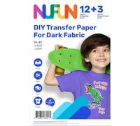 NuFun Activities Inkjet Printable Iron-On Heat Tshirt Transfer Paper 11x17 (12, Dark Fabrics)