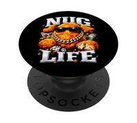 Nug Life Chicken Nugget Pun Bootleg Style Meme Dad Joke PopSockets Adhesive PopGrip