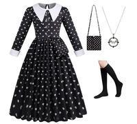 NuGeriAZ Wednesday Costume Kids Wednesday Dress Wednesday Costume Girl Wednesday Costume Halloween Christmas Carnival