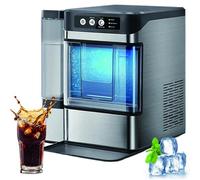 Nugget Ice Maker - Chewable Pellet Ice Machine with 3L Water Tank, 17kg Daily Output, Self-Cleaning, Stainless Steel Portable Ice Maker for Home, Office & Bar