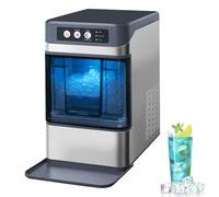 Nugget Ice Maker Countertop, 33lbs Daily Production, Fast 6 Min Ice Making, Low Noise Chewable Pebble Ice Machine for Home, Office, Bar, RV