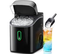 Nugget Ice Maker Countertop - Silonn Pebble Ice Maker Machine with Self-Cleaning Function, 33lbs/24H, Ice Makers for Home/Kitchen/Office