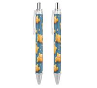 Nuggets Funny Cats Retractable Ballpoint Pens 0.5mm Fine Black Inks Roller Smooth Writing Office Supplies 2 PCS
