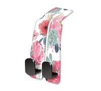 NUGGHU Car Seat Headrest Hook, Universal Leather Cute Hanger Holder Hook, Storage Organizer Interior Accessories for Purse Bags Handbag Cute Pink Flowers