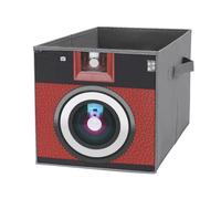 Nugier 1 PC Basket Bin Foldable Dirty Clothes Bag Bucket Fabric Dorms Waterproof Laundry Hamper Square Organizer Storage Handles Closet Print Camera in Retro Vintage Red Old Retro Style